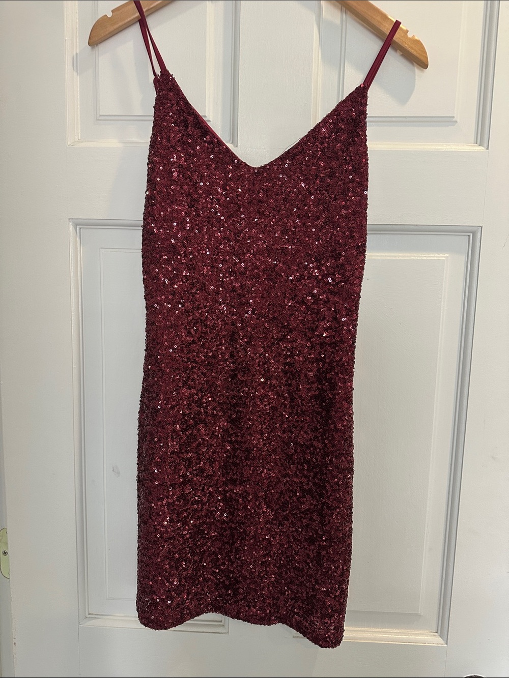 Abound Wine Sequin Mini Slip Dress